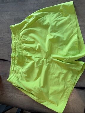 Lululemon Neon Lime Pace Breaker Shorts 5”
